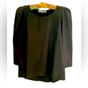 Tuckernuck Black Blouse with Orange Accents